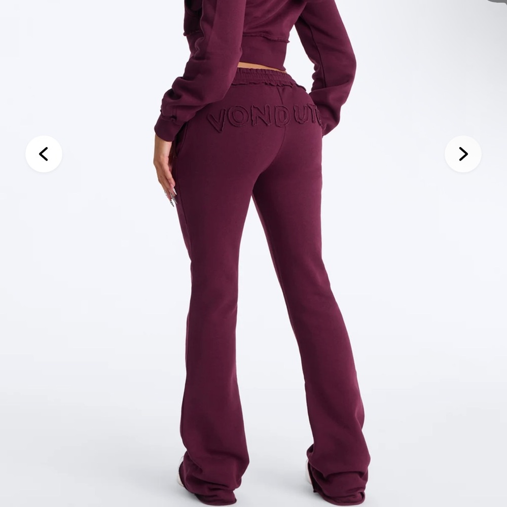 Von Dutch Women's Deep Burgundy Flare Pants xl and jacket 1x